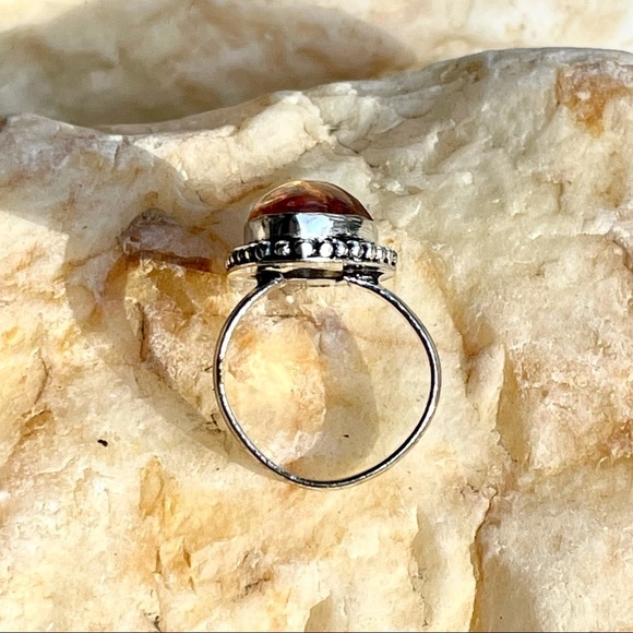 Amber domed teardrop ring size 8, NWT - Picture 6 of 7